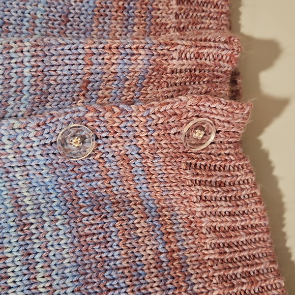 Pastel rainbow cable knit button down the front cardigan XL office Spring - Picture 4 of 7